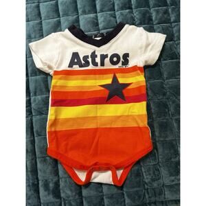 Houston Astros Retro Rainbow Baby One Piece Bodysuit 3–6M Cooperstown READ